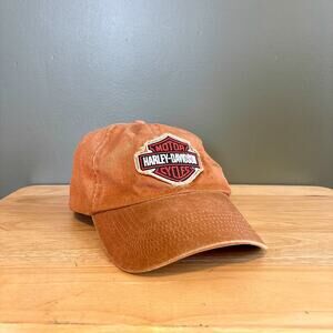 Harley-Davidson Orange Distressed Logo Strapback Hat